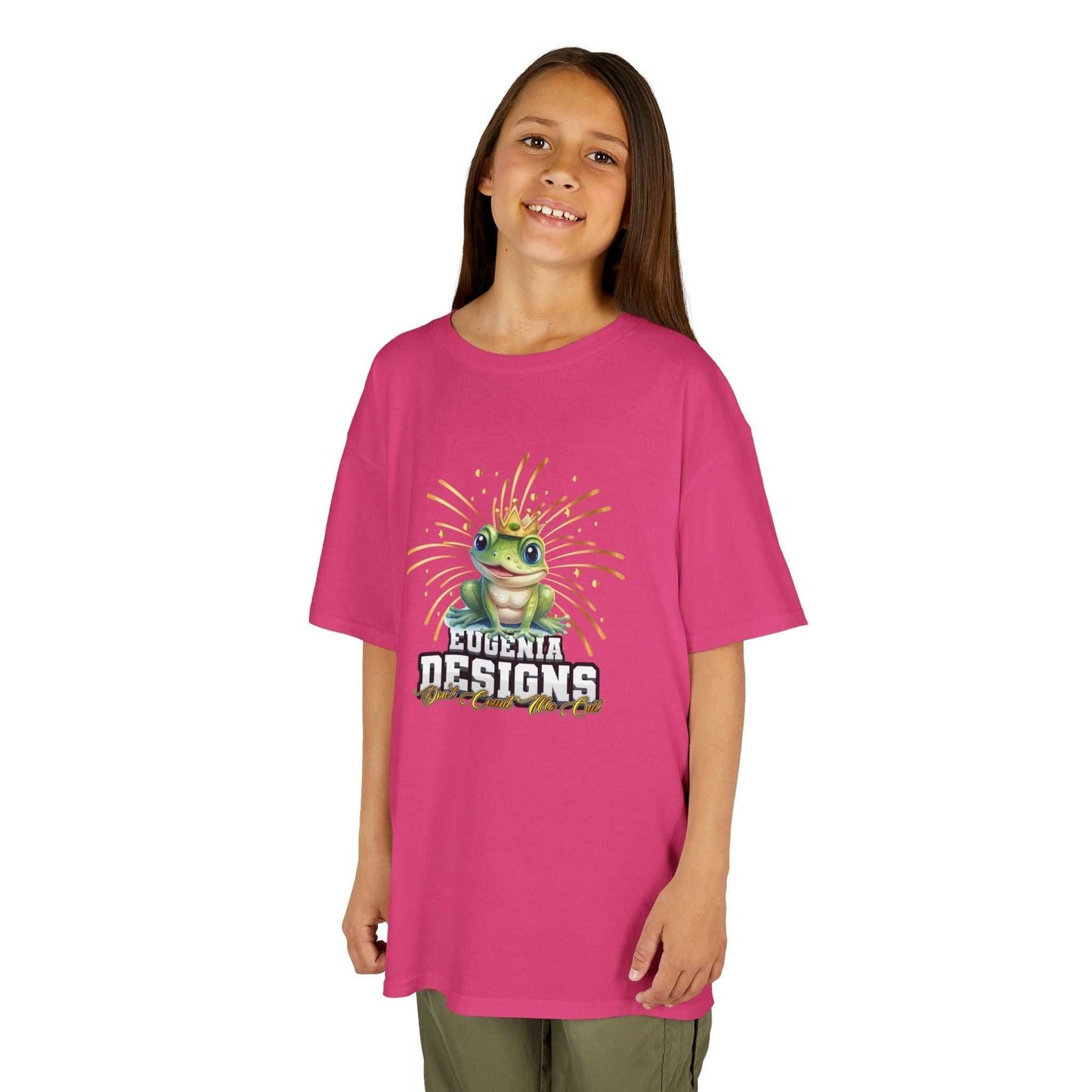 Frog Celebration Kids Tee - Fun & Colorful by Eugenia Designs Pink Tee