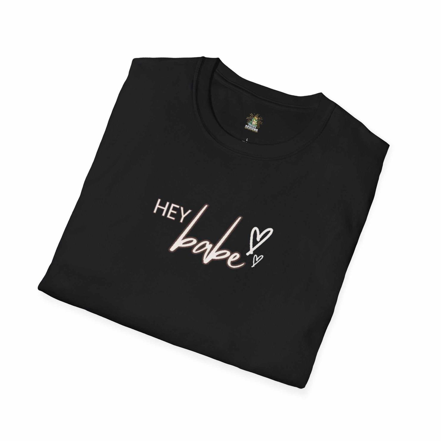 Hey Babe T-shirt - T-shirt Design by Eugenia Designs - Black