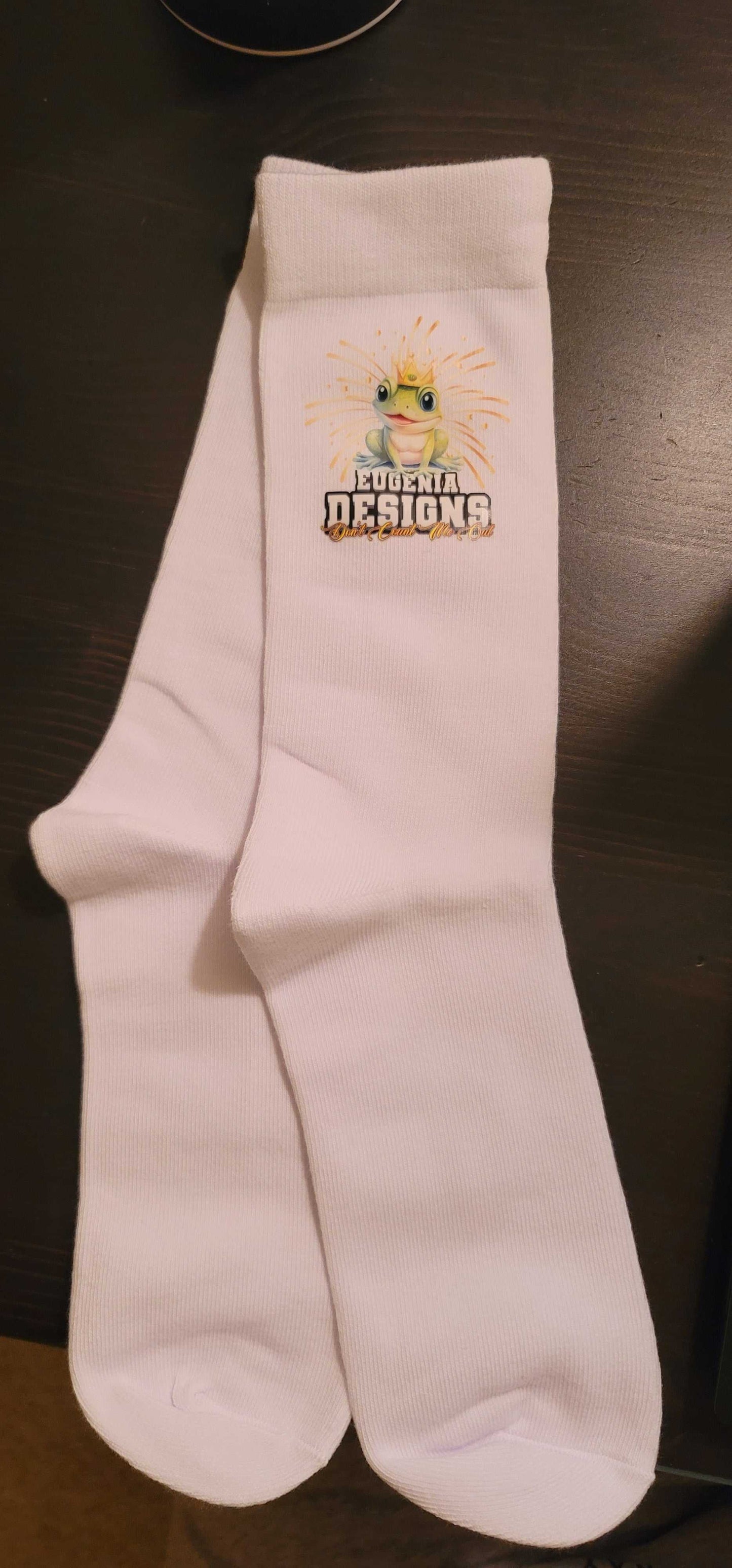 Eugenia Designs Logo Socks - Black for Ultimate Comfort Stretchy Cozy