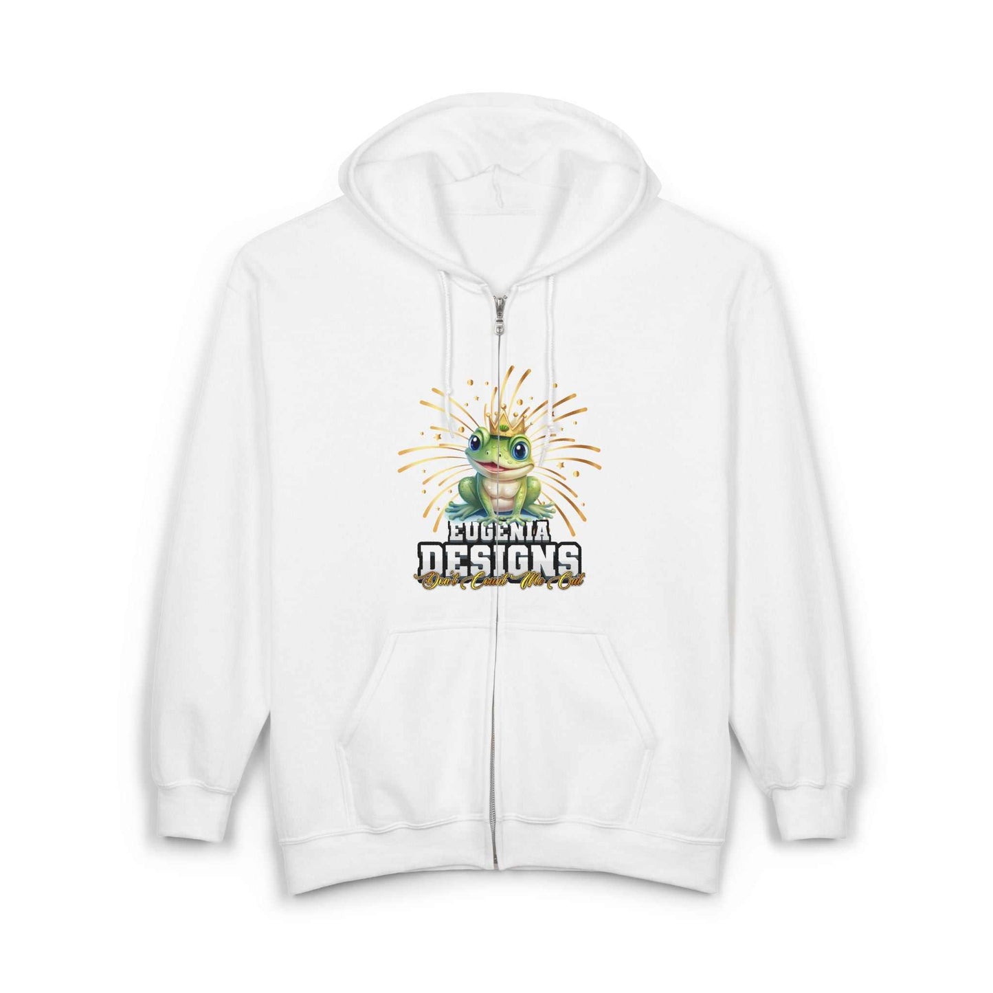 Eugenia Designs Signature Logo Zip Hoodie Sweatshirt - White