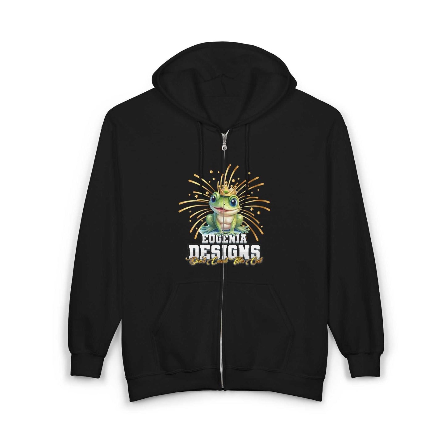 Eugenia Designs Signature Logo Zip Hoodie Sweatshirt - Black