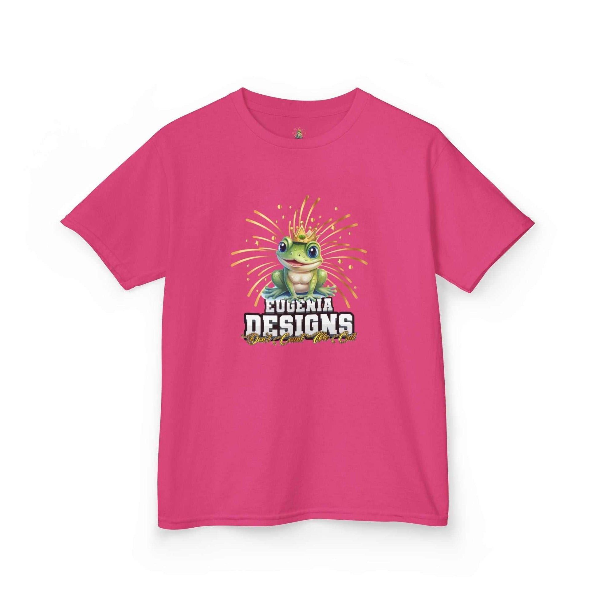 Frog Celebration Kids Tee - Fun & Colorful by Eugenia Designs Pink Tee